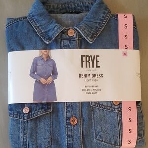 NWT Frye Light Blue Denim Shirt Dress Size Small